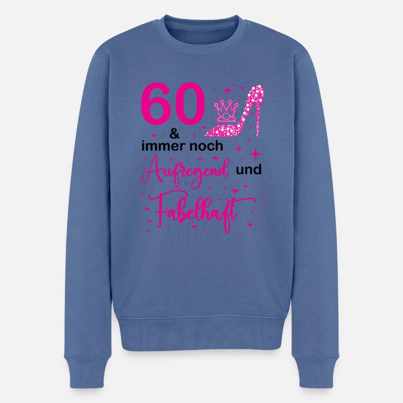 60 Geburtstag Frauen Geschenk 60 Jahre Geburtstag - Männer Premium Bio Pullover - Taubenblau