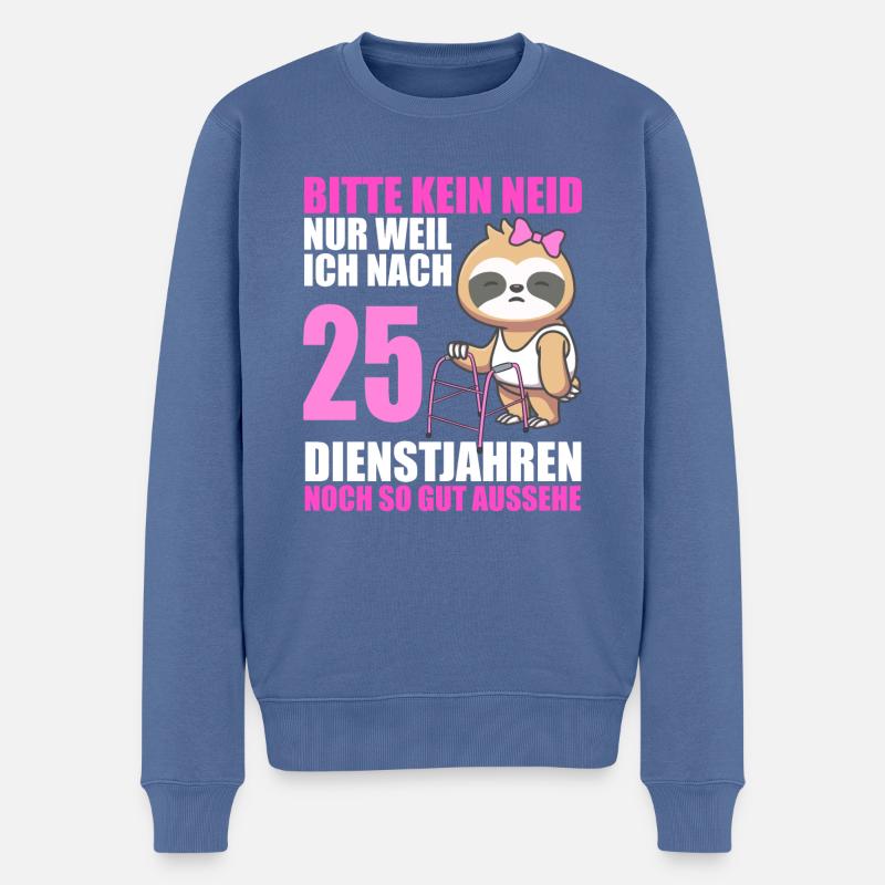 25 Jahre im Dienst 25 Jähriges Dienstjubiläum - Männer Premium Bio Pullover - Taubenblau