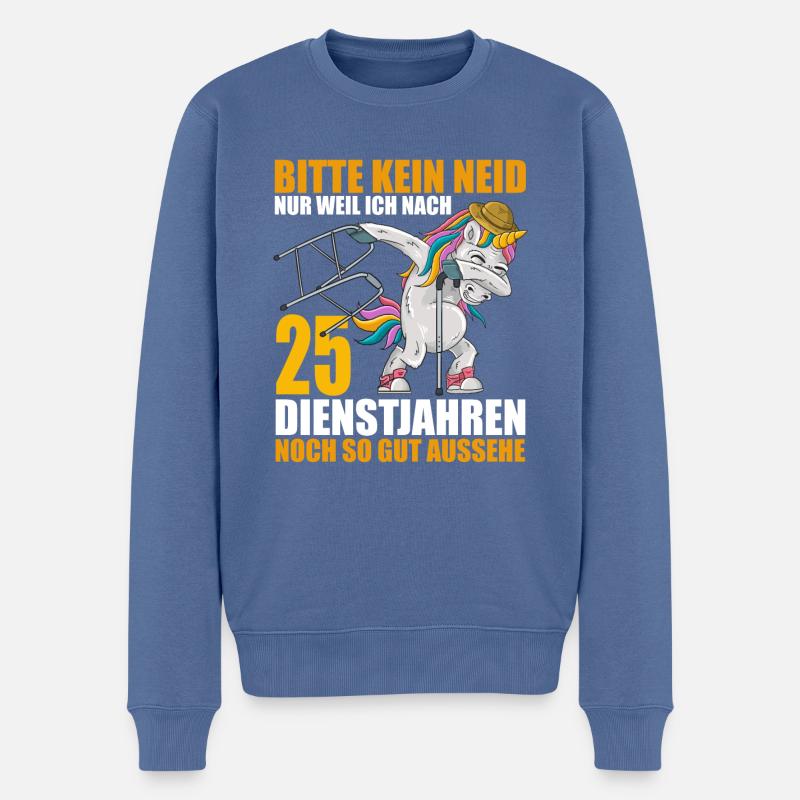 25 Jahre im Dienst 25 Jähriges Dienstjubiläum - Männer Premium Bio Pullover - Taubenblau