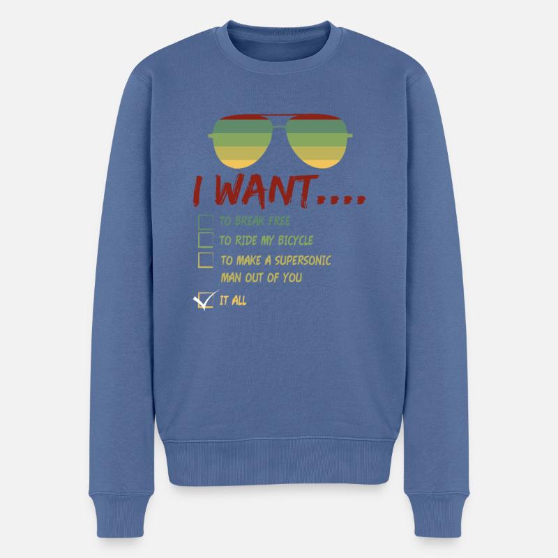 I Want To Break Free Sonnenbrille Sommer - Männer Premium Bio Pullover - Taubenblau