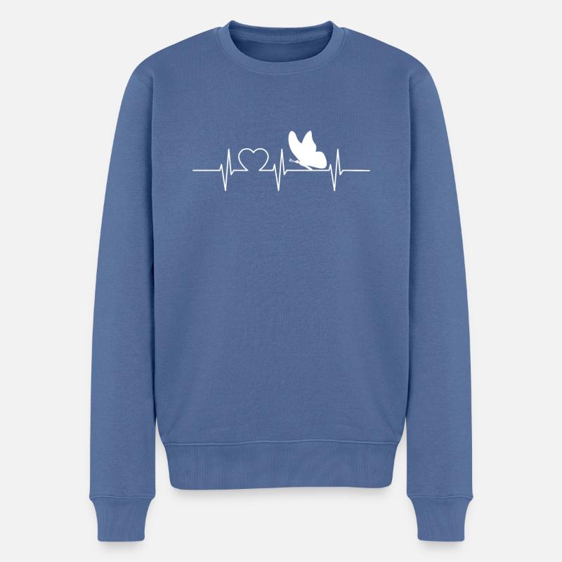 Papillons Papillon Nuit Papillon Papillon - Pull Premium bio Homme - bleu pigeon