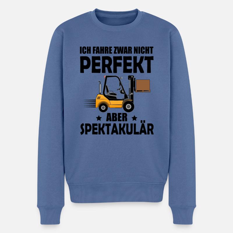 Gabelstaplerfahrer Führerschein Fachlagerist Fun - Männer Premium Bio Pullover - Taubenblau