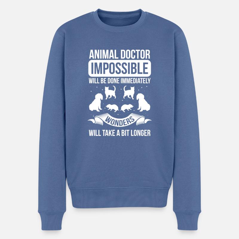 Tierarzt Unmögliches wird sofort erledigt - Männer Premium Bio Pullover - Taubenblau