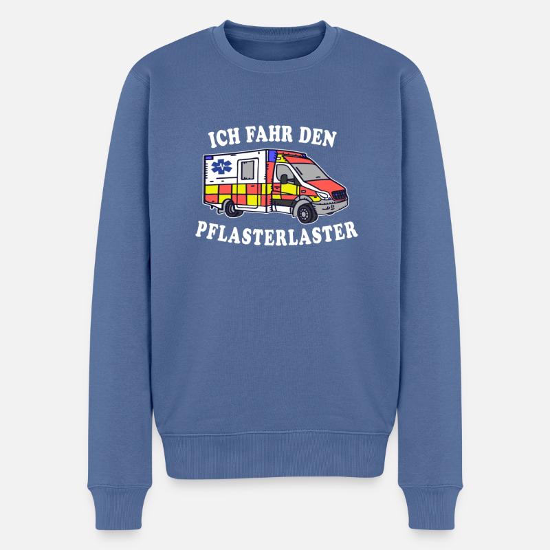 Pflaster Laster Fahrer Rettungsdienst - Männer Premium Bio Pullover - Taubenblau