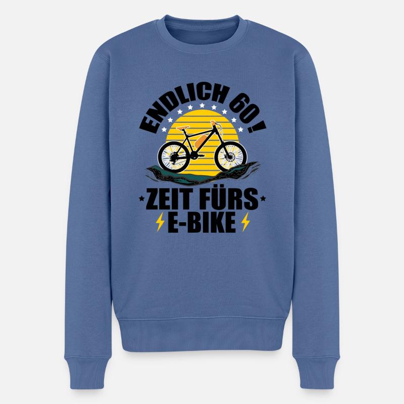 60 Geburtstag 60 Ehrentag 60 Jubiläum Radsport - Männer Premium Bio Pullover - Taubenblau
