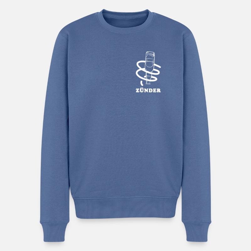 Bier Tornado Zünder - Männer Premium Bio Pullover - Taubenblau