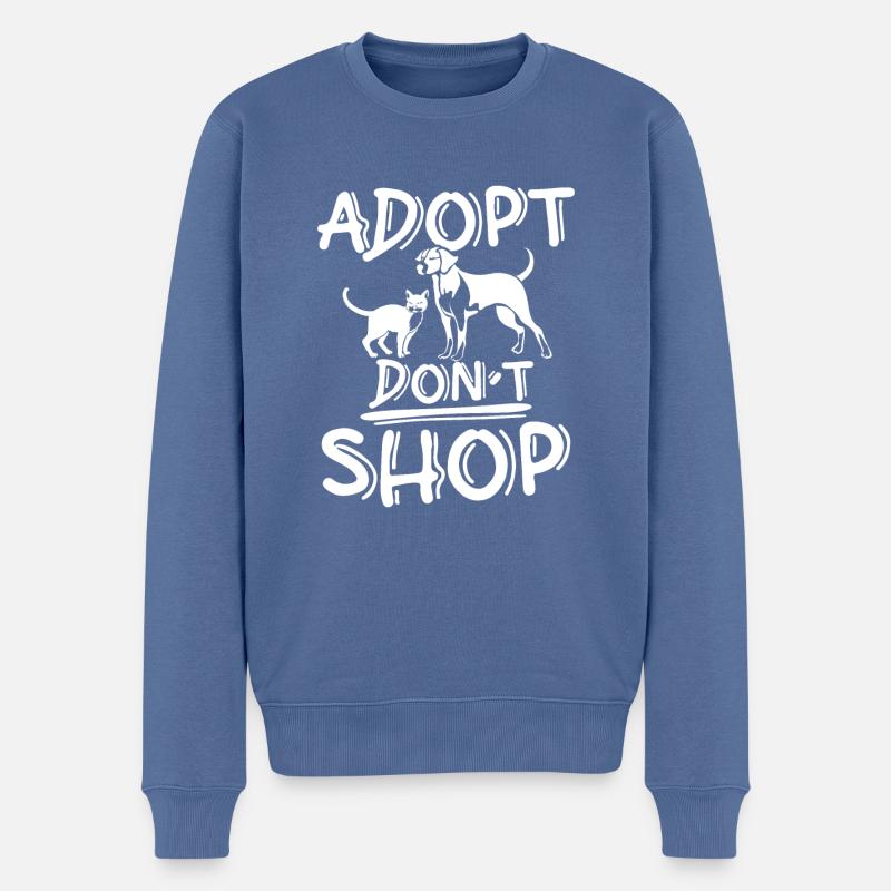 Adoptez Don’t Shop - Pull Premium bio Homme - bleu pigeon