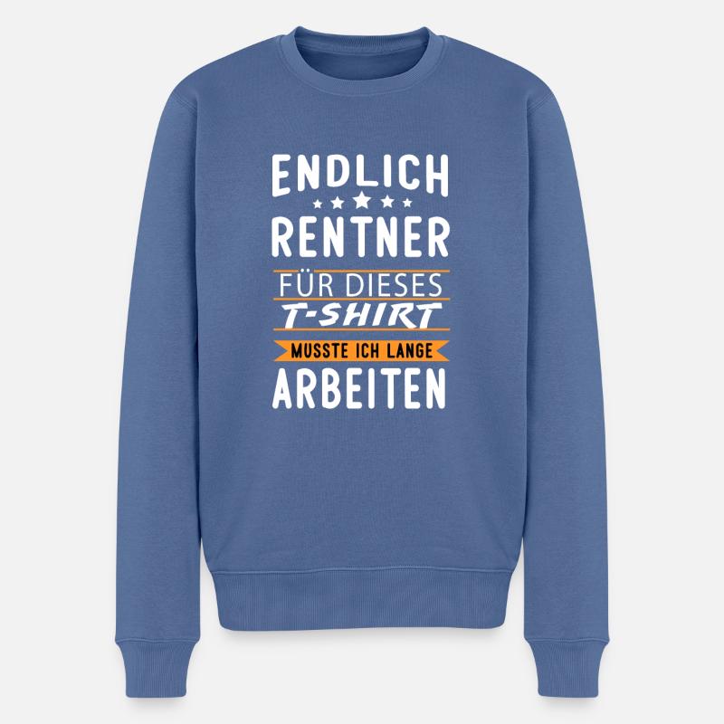 ENDLICH RENTNER - Männer Premium Bio Pullover - Taubenblau