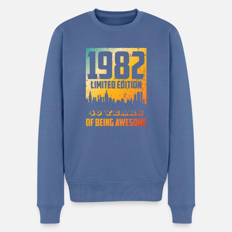 1982 Limited Edition - 40 years of being awesome - Männer Premium Bio Pullover - Taubenblau