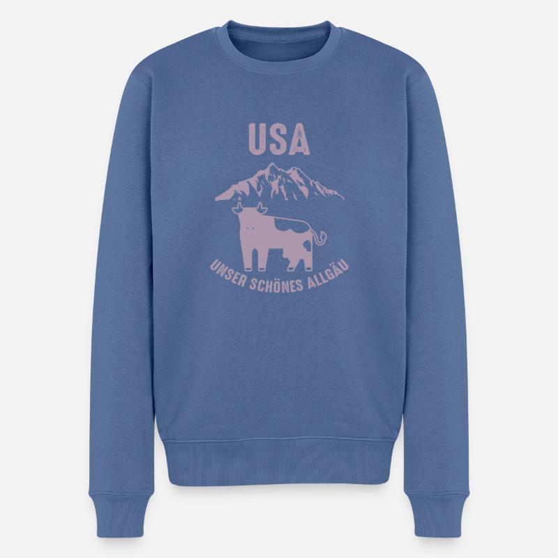 Urlaub im Allgäu Unser schönes Allgäu - Männer Premium Bio Pullover - Taubenblau