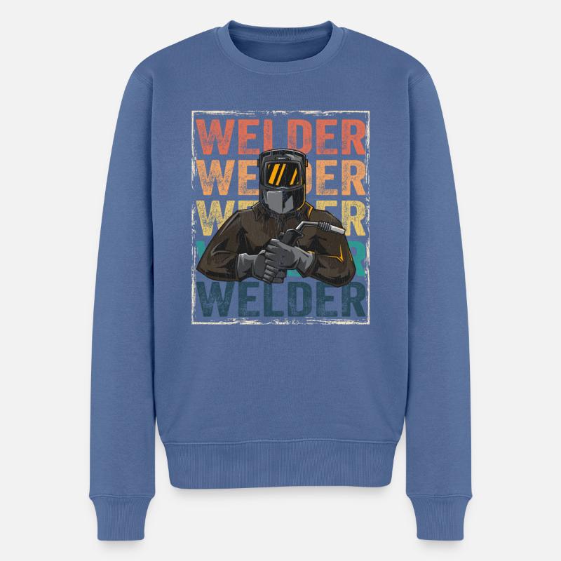 Soudeur Rétro - Pull Premium bio Homme - bleu pigeon