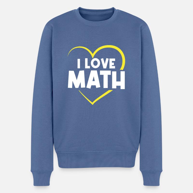 Ich liebe Mathe - Männer Premium Bio Pullover - Taubenblau