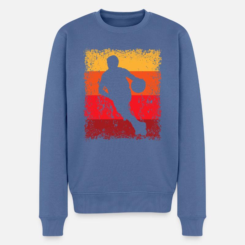 Basketball - Männer Premium Bio Pullover - Taubenblau