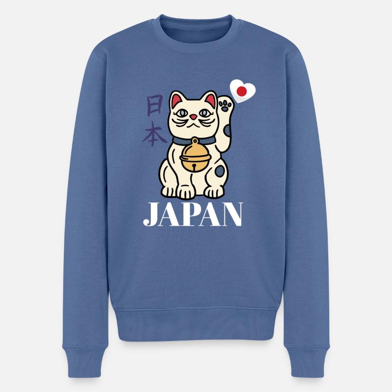 Japan - Männer Premium Bio Pullover - Taubenblau