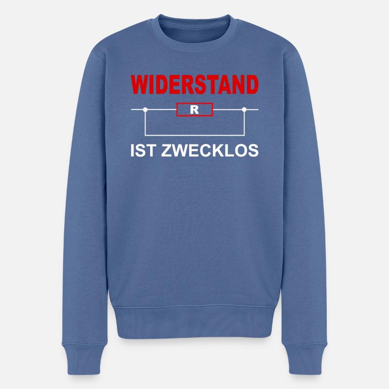 Widerstand ist zwecklos - Männer Premium Bio Pullover - Taubenblau
