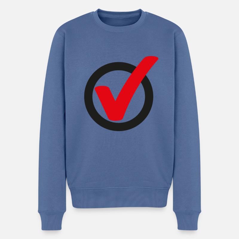 Haken Häkchen Zeichen - Männer Premium Bio Pullover - Taubenblau