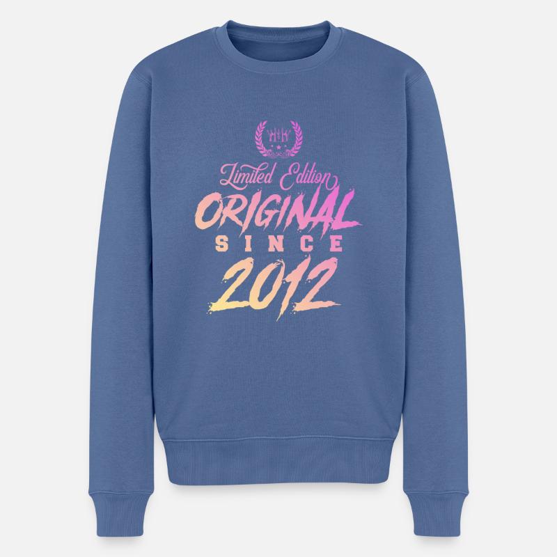 Édition limitée originale 2012 - Pull Premium bio Homme - bleu pigeon