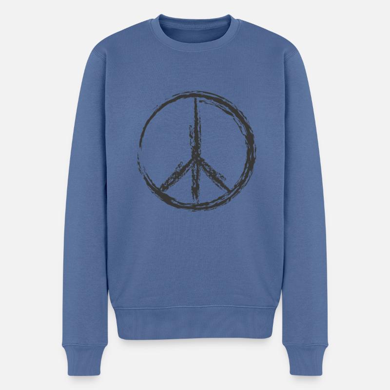 Signe de paix - Pull Premium bio Homme - bleu pigeon