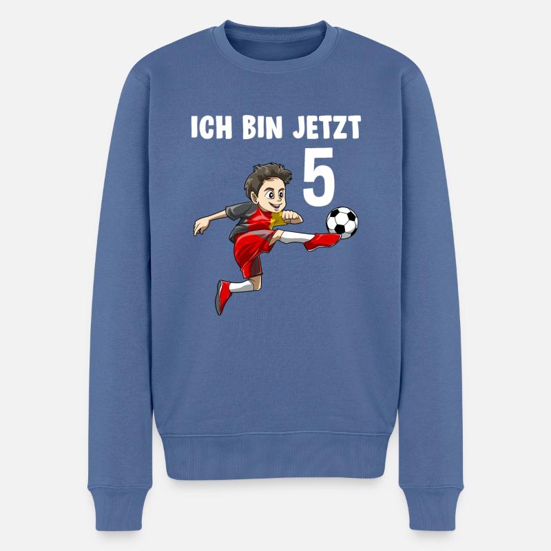 Fußball Kindergeburtstag Deutschland 5 Jahre Junge - Männer Premium Bio Pullover - Taubenblau
