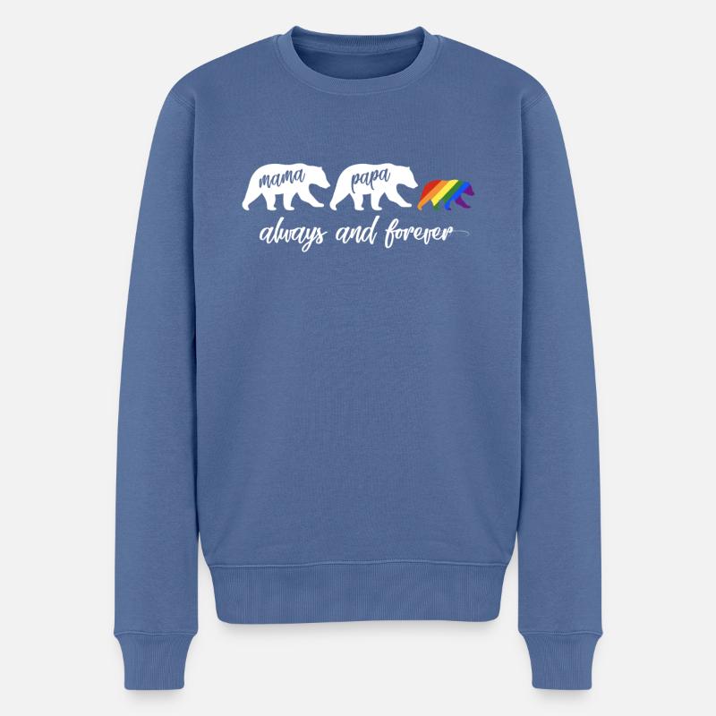 LGBTQ Mama Bär - Schwul Lesbisch Queer - Männer Premium Bio Pullover - Taubenblau