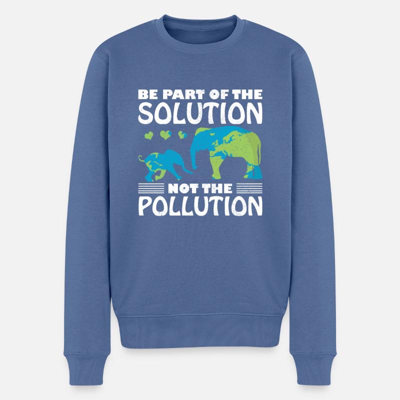 Erde Tag Elefant Spruch Umwelt Klima Geschenkidee - Männer Premium Bio Pullover - Taubenblau
