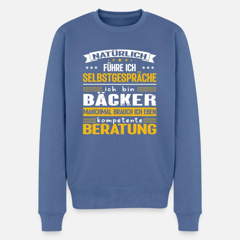 BÄCKER Spruch Beruf Sarkasmus Lustig Humor - Männer Premium Bio Pullover - Taubenblau
