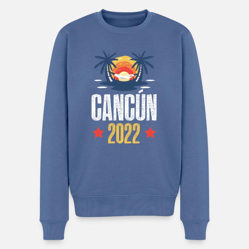 Cancun 2022 - Männer Premium Bio Pullover - Taubenblau
