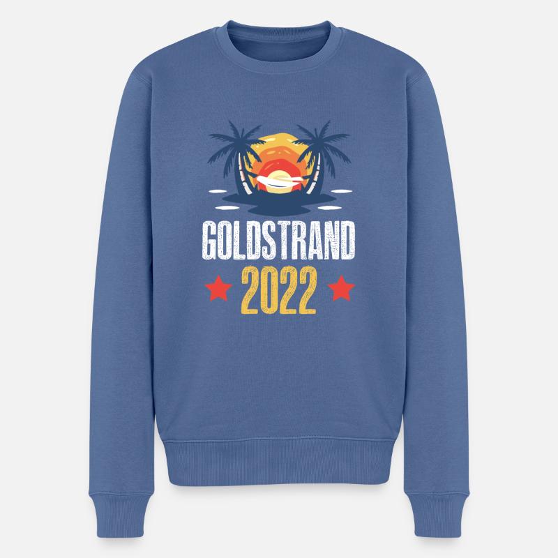 Goldstrand 2022 - Männer Premium Bio Pullover - Taubenblau