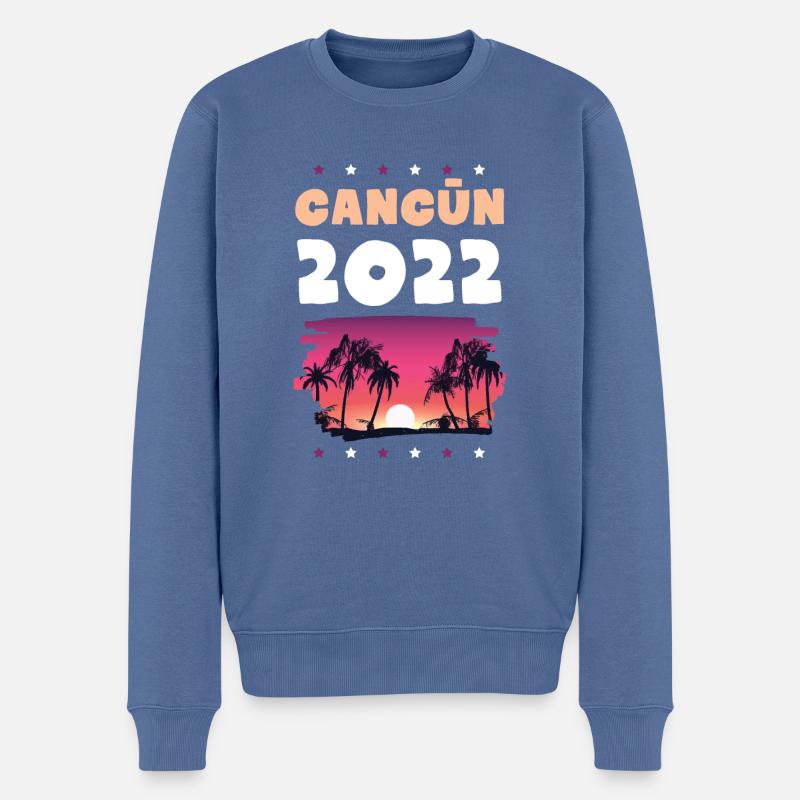 Cancun 2022 - Pull Premium bio Homme - bleu pigeon