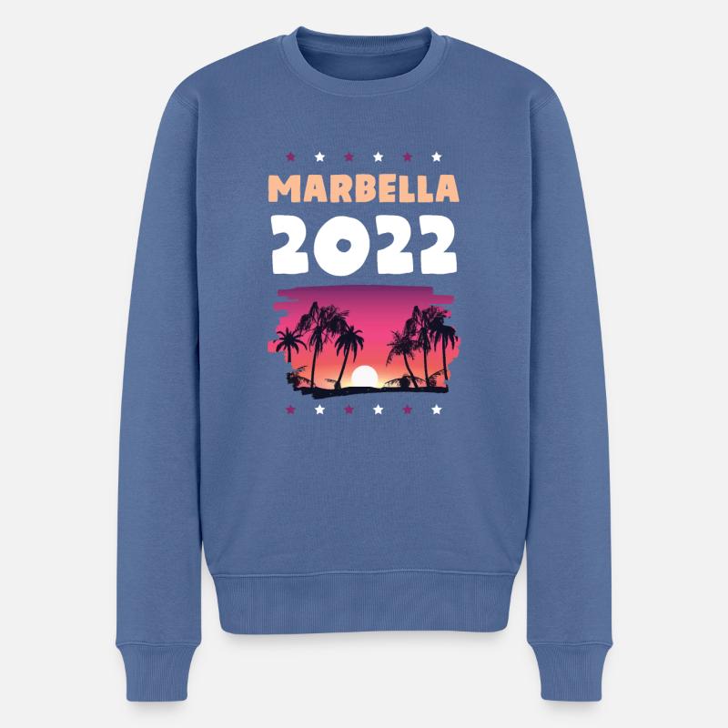 Marbella 2022 - Pull Premium bio Homme - bleu pigeon