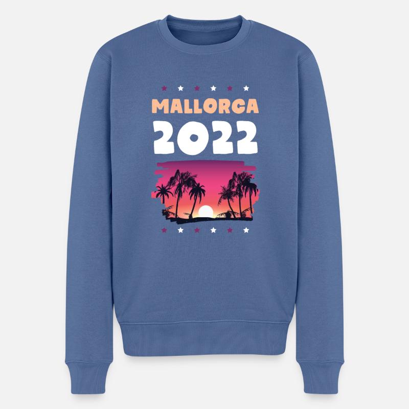Mallorca 2022 - Männer Premium Bio Pullover - Taubenblau