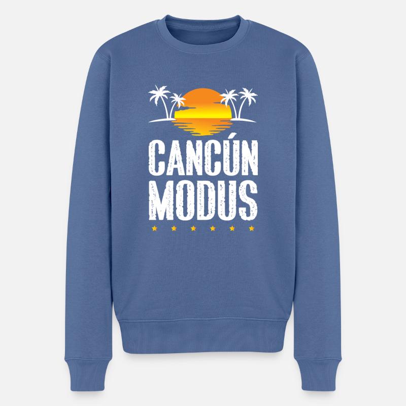 Cancun Modus - Männer Premium Bio Pullover - Taubenblau