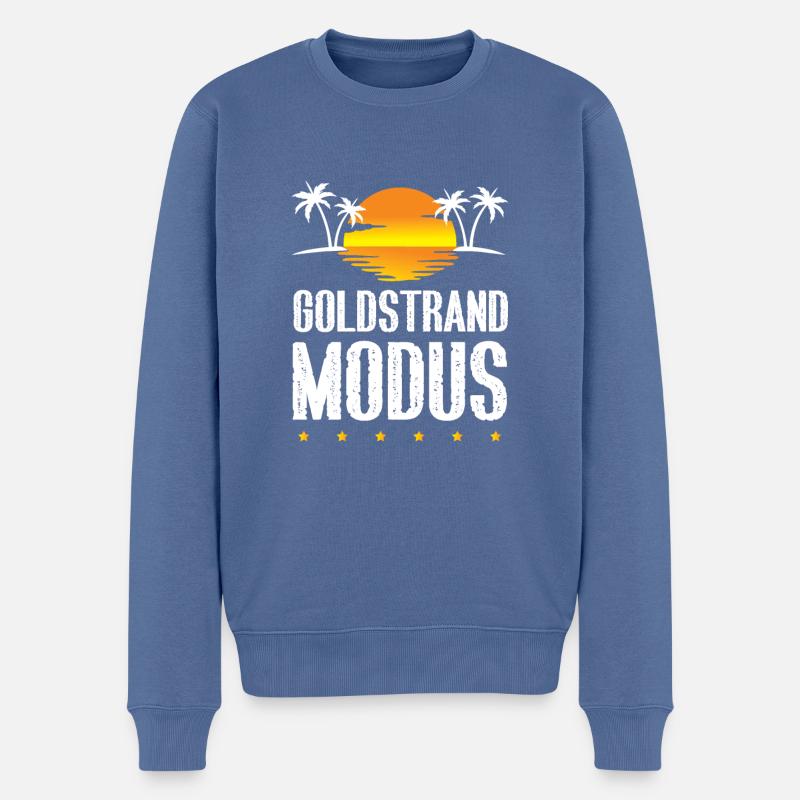 Goldstrand Modus - Männer Premium Bio Pullover - Taubenblau