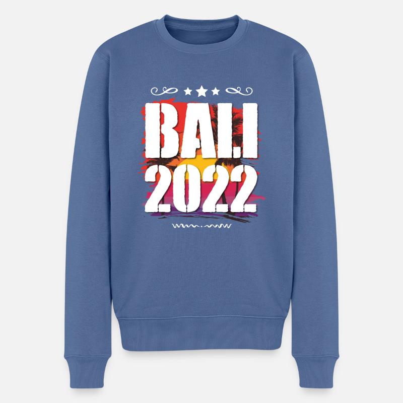 Bali 2022 - Männer Premium Bio Pullover - Taubenblau