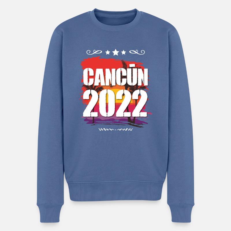 Cancun 2022 - Männer Premium Bio Pullover - Taubenblau