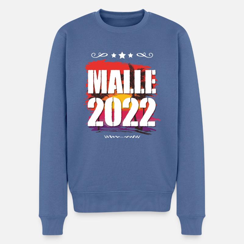 Malle 2022 - Männer Premium Bio Pullover - Taubenblau