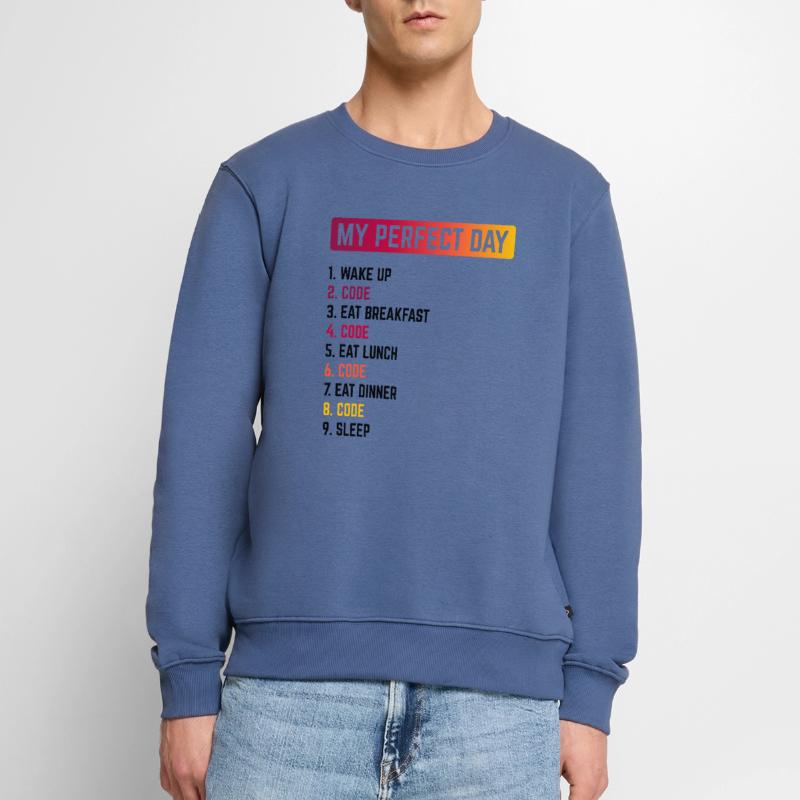 My Perfect Day Wake Up Code Software Developer Pro Männer Premium Bio Pullover