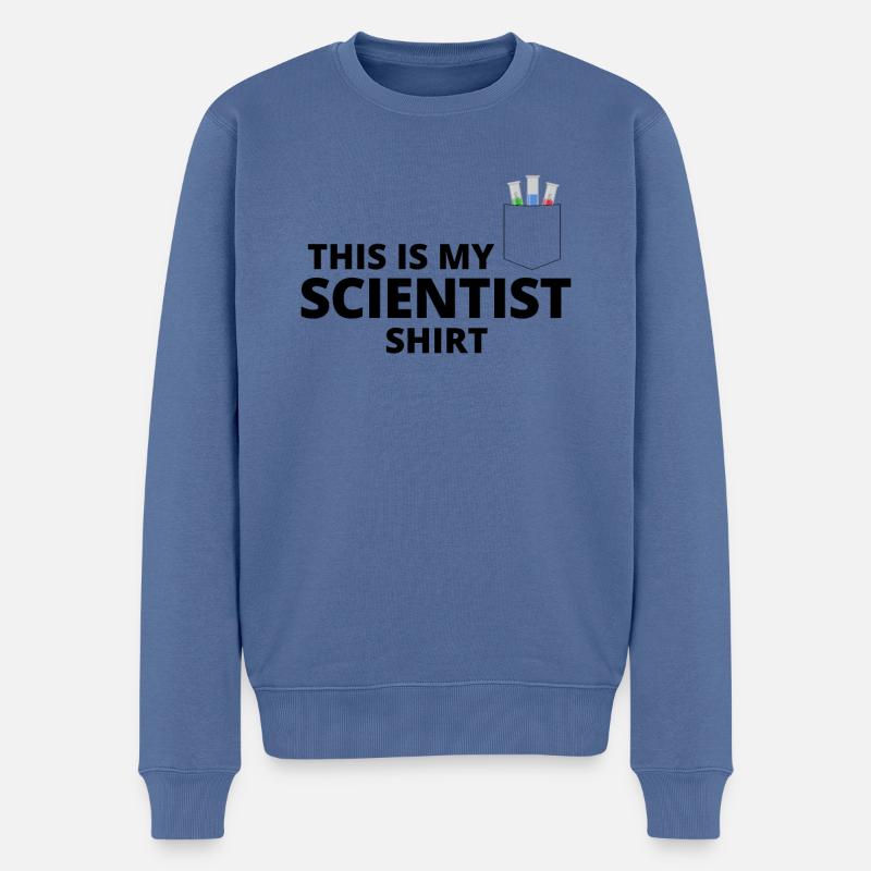 Ma chemise de scientifique - Pull Premium bio Homme - bleu pigeon