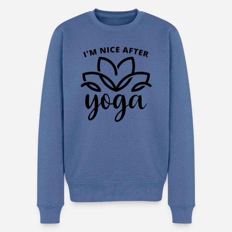 Yoga machen Meditation Namaste Geschenk - Männer Premium Bio Pullover - Taubenblau
