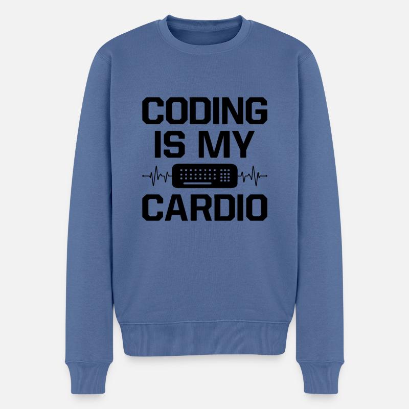 Coding Is My Cardio Programming Coder Computer Gee - Männer Premium Bio Pullover - Taubenblau