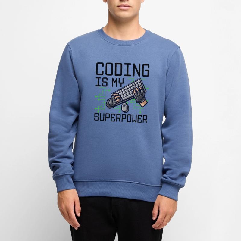 Coding Is My Superpower Programming Coder Computer Männer Premium Bio Pullover