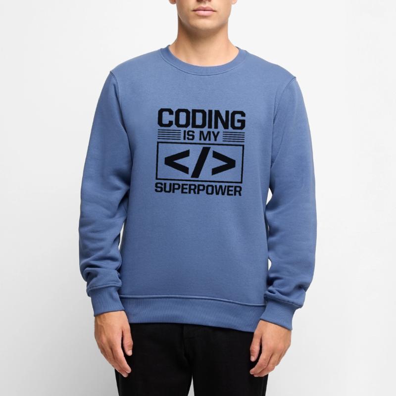 Coding Is My Superpower Programming Coder Computer Männer Premium Bio Pullover