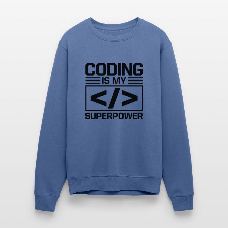Coding Is My Superpower Programming Coder Computer Männer Premium Bio Pullover