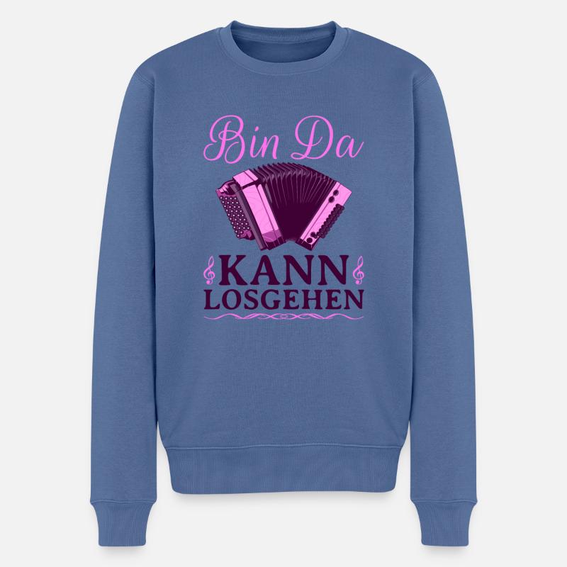 Bin Da Kann Losgehen, Steirische Harmonika - Männer Premium Bio Pullover - Taubenblau