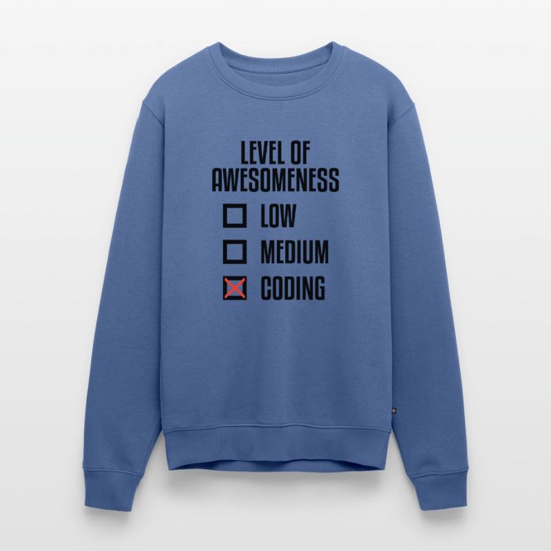 Level Of Awesomeness Low Medium Coding Programming Männer Premium Bio Pullover