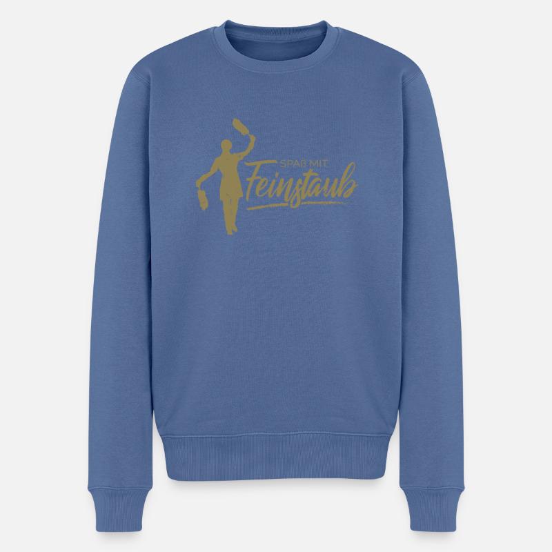 Spaß mit Feinstaub - Männer Premium Bio Pullover - Taubenblau