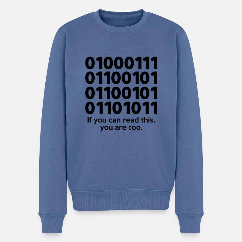 If You Can Read This Coder Programmer Comupter Dev - Männer Premium Bio Pullover - Taubenblau