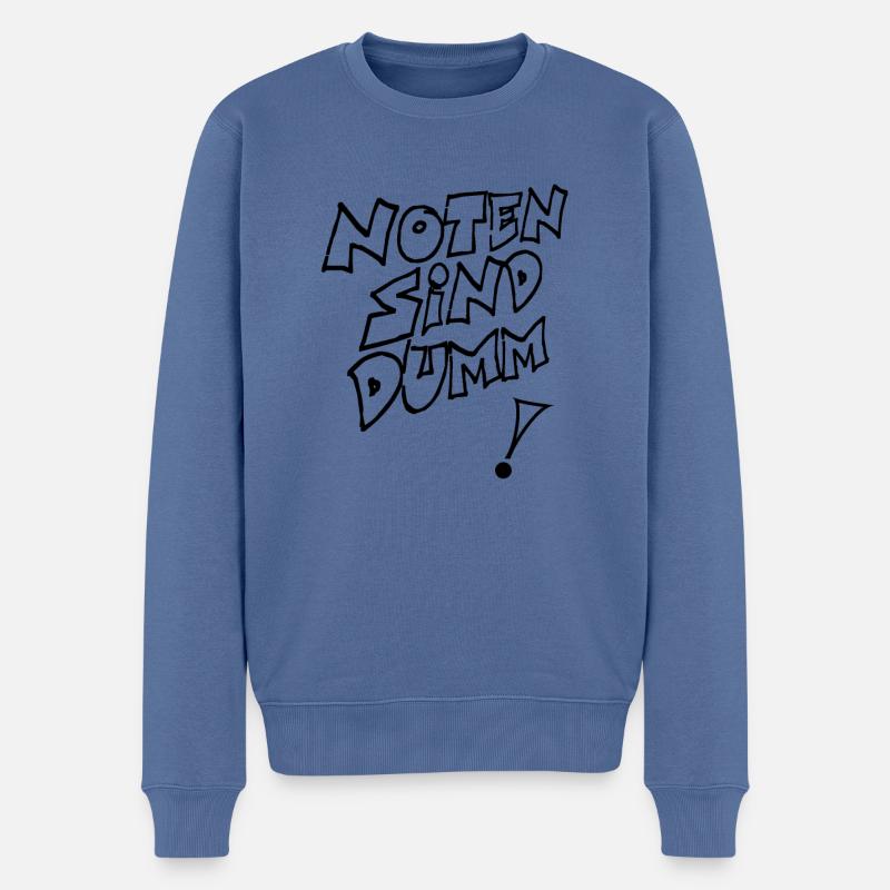 noten sind dumm schwarz - Männer Premium Bio Pullover - Taubenblau