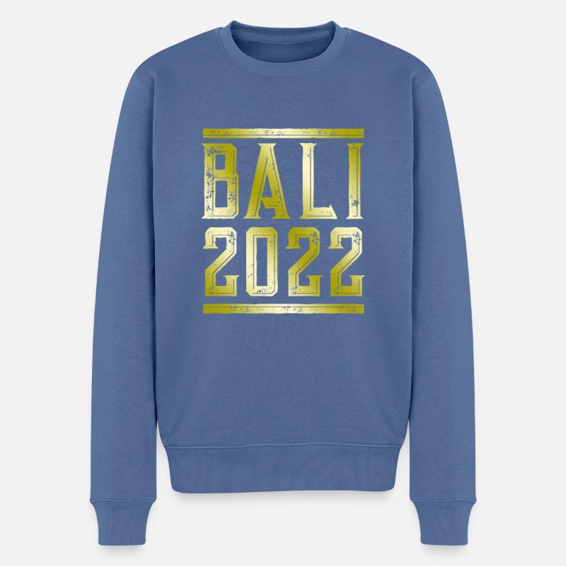 Bali 2022 Gold - Männer Premium Bio Pullover - Taubenblau