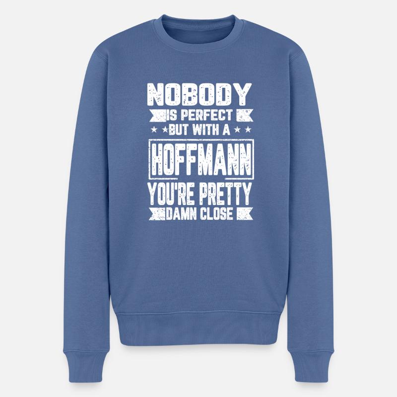 Hoffmann Niemand ist Perfekt Geschenk - Männer Premium Bio Pullover - Taubenblau
